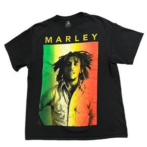 Bob Marley Black Graphic T-Shirt Size Large